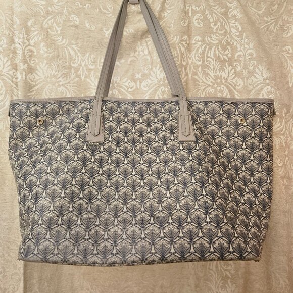 Liberty London Iphis Marlborough large gray/purple bag --omg that violet lining! - Picture 2 of 12